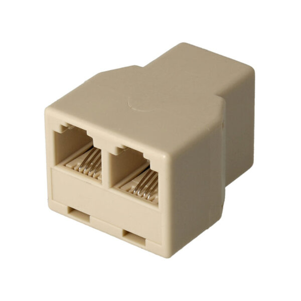 Adaptador Telefone 6V/4C RJ11 Fêmea / 2xFêmea - Creme