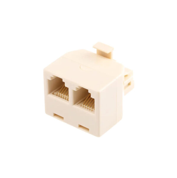 Adaptador Telefone 6V/4C RJ11 Fêmea / 2xFêmea - Creme