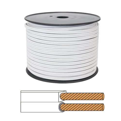 Cabo Coluna 2x1mm² Branco 100mt - Rolo