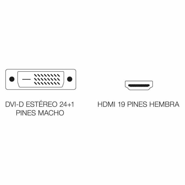 Adaptador DVI-D (24+1) Macho / HDMI Fêmea - Image 2