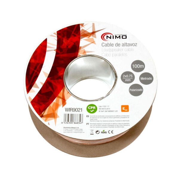 Cabo Coluna 2x0,75mm² Transparente 100mt - Bobine