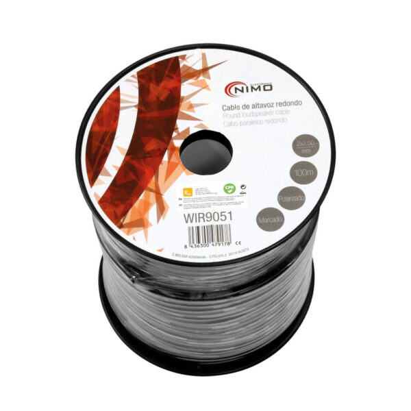 Cabo Coluna 2x2,5mm² Redondo Preto 100mt - Bobine