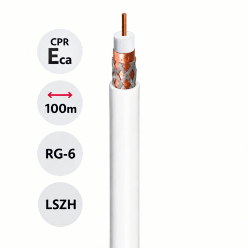 Cabo Coaxial Ø6,8mm Branco 100mt