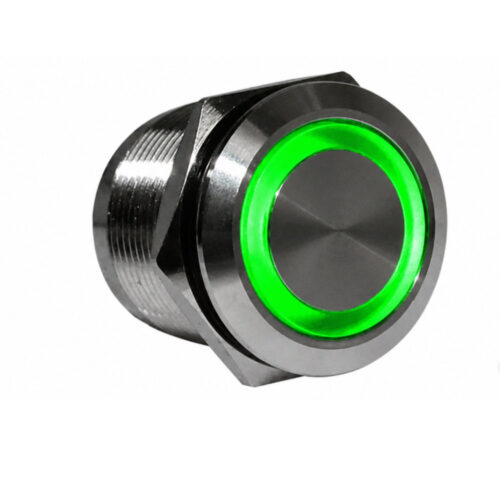 Piloto Metálico DC12V Ø8mm - Verde
