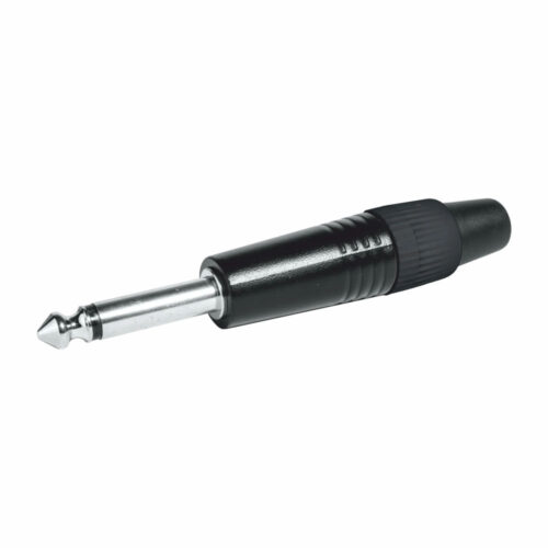 Ficha 6,35 Macho Mono Metal - Preta