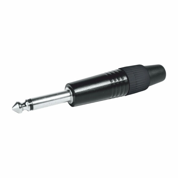 Ficha 6,35 Macho Mono Metal - Preta