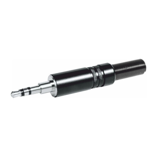 Ficha 3,5 Macho ST Ø6,5mm Metal c/ Step - Preta