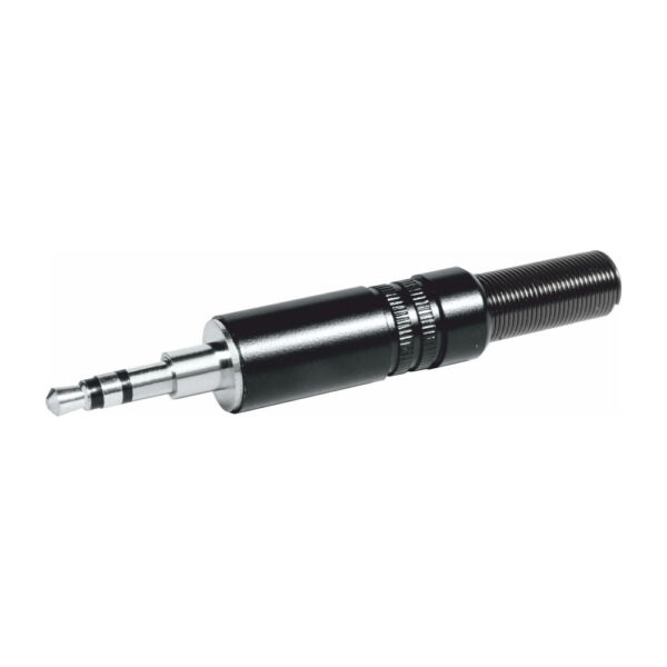 Ficha 3,5 Macho ST Ø6,5mm Metal c/ Step - Preta