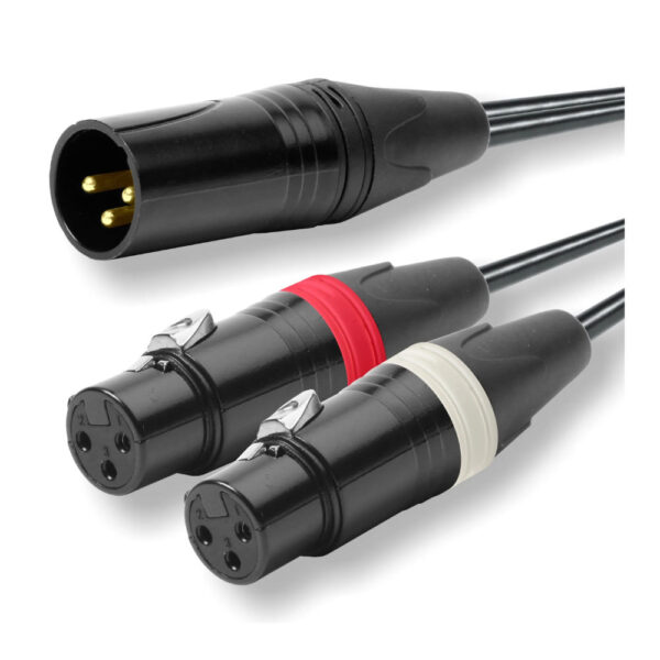 Cabo de Microfone Montado XLR M / 2 XLR H