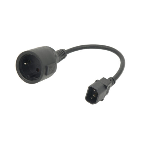 Adaptador IEC-C14 Macho / Schuko Fêmea