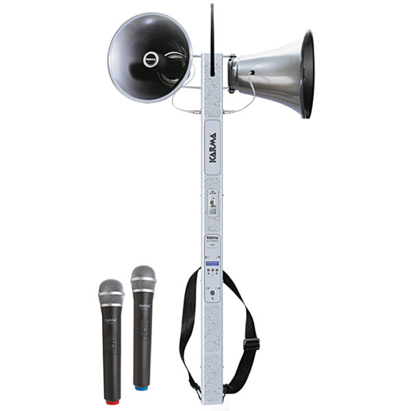Sistema Sonorização Portátil 2 Microfones UHF / 2 Cornetas - Image 5