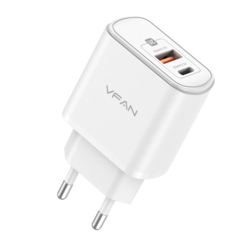 Alimentador AC230V/DC5V USB  + USB-C 20W Quick Charge