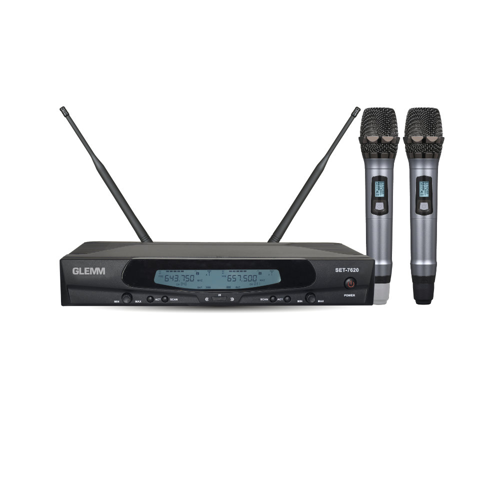 Microfone Mão s/ Fios (2 unid) + Receptor UHF - Image 6