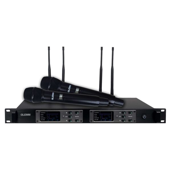 Microfone Mão s/ Fios (2 unid) + Receptor UHF - Image 4