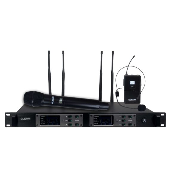 Microfone Mão s/ Fios + Cabeça + Emissor+ Receptor UHF - Image 5