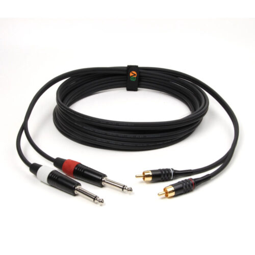 Cabo 2x RCA Macho / 2x 6,35 Macho Mono 5mt
