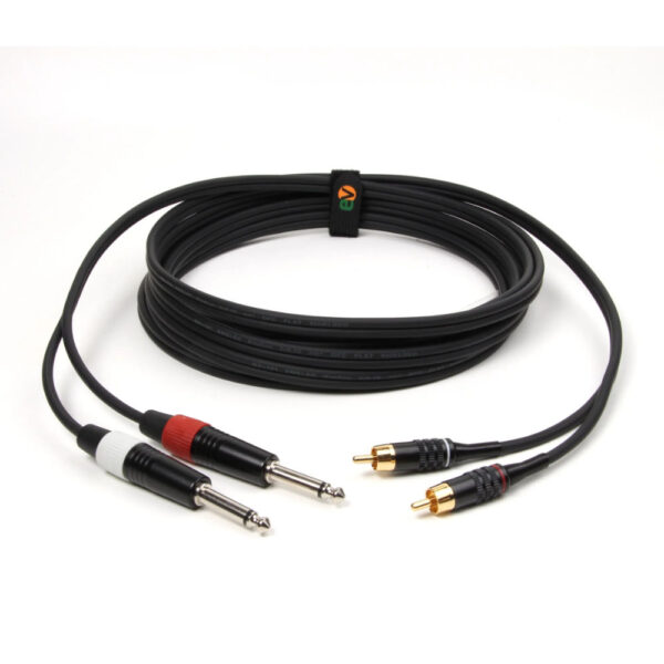 Cabo 2x RCA Macho / 2x 6,35 Macho Mono 1m