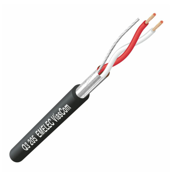 Cabo Microfone Ø3,6mm 2 Cond.+ Malha Preto 100mt - Bobine - Image 4