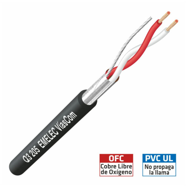 Cabo Microfone Ø3,6mm 2 Cond.+ Malha Preto 100mt - Bobine - Image 3