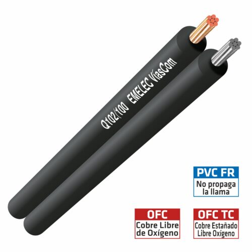 Cabo Coluna Paralelo 2x1mm² Preto 100m - Bobine