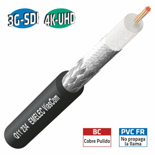 Cabo de Vídeo Digital 3G-SDI/4K-UHD Preto