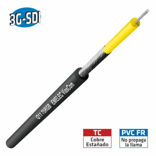 Cabo Coaxial Ø3,0mm Preto 100mt