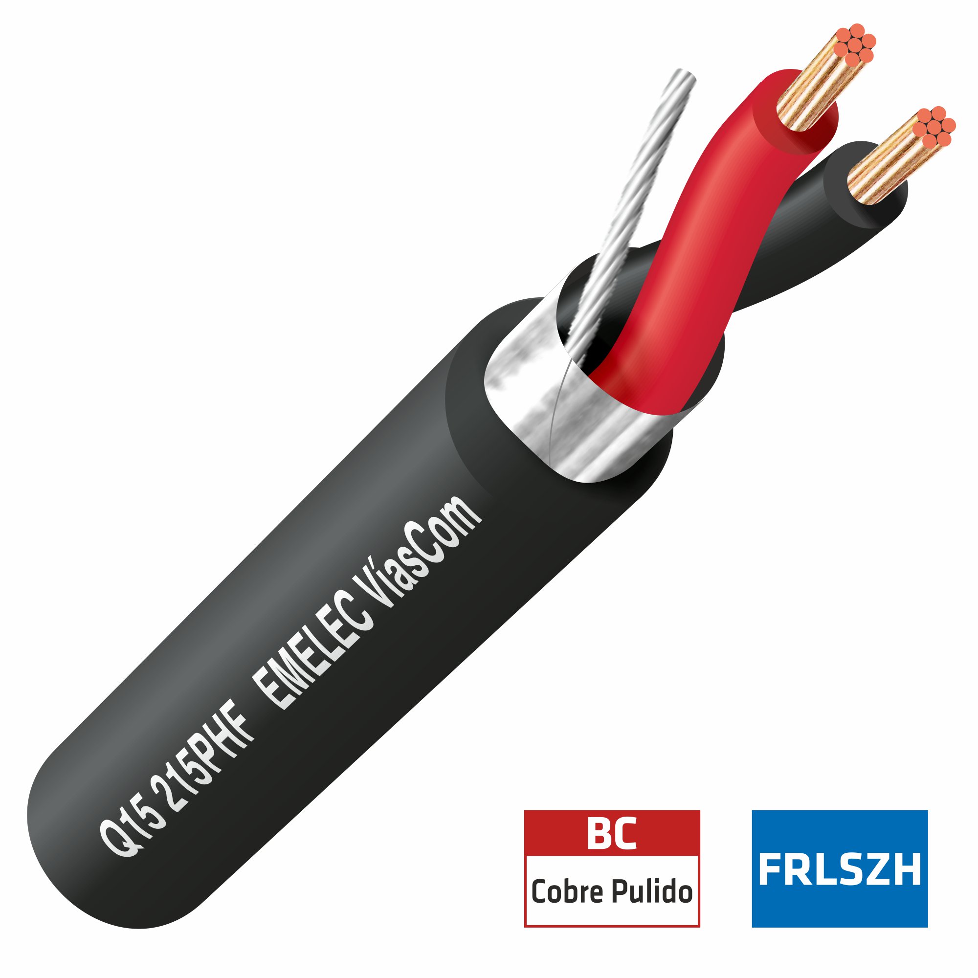 Cabo Coluna 2x1,5mm² Redondo FRLSZH Cobre