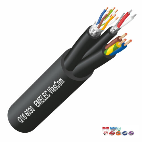 Cabo CAT6A SF/UTP + DMX + Alimentação 3×2,50mm² (metro)