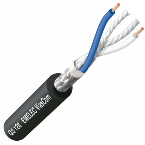 Cabo Microfone Ø6mm 2 Cond.+ Malha Preto 100mt