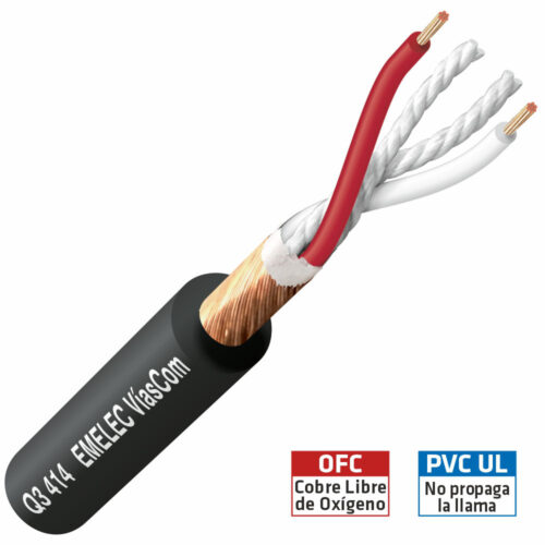 Cabo Microfone Ø6mm 2 Cond.+ Malha Preto 100mt