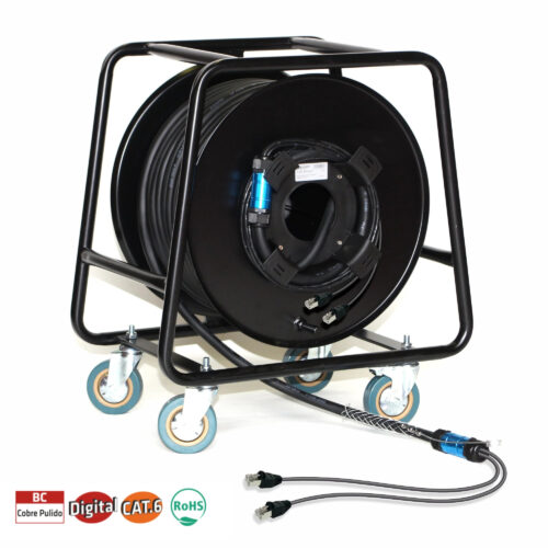 Cabo 2xCAT6 SF/UTP RJ45 c/ Enrolador - 60m