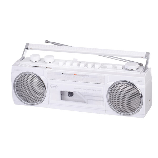 Rádio Gravador Portátil Cassete/USB/SD/BT - RR 501 - Branco